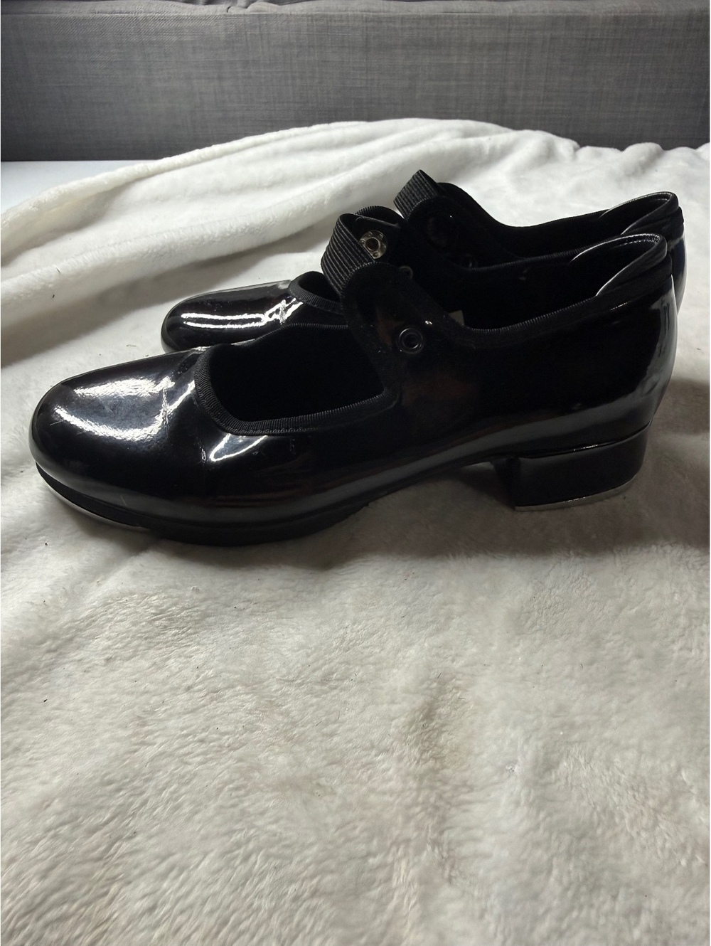 Bloch Women's Black Patent Leather Tap Dance Shoes Size 13M with Techno Tap Solé